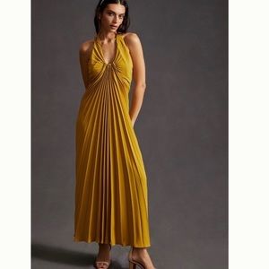 Anthropologie Pleated Halter Dress